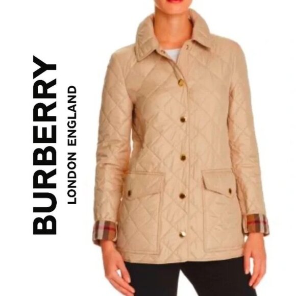 Burberry Jackets & Blazers - BURBERRY WESTBRIDGE TAN QUILTED JACKET sz M